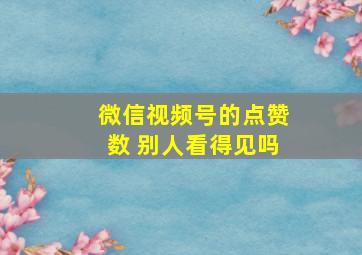 微信视频号的点赞数 别人看得见吗